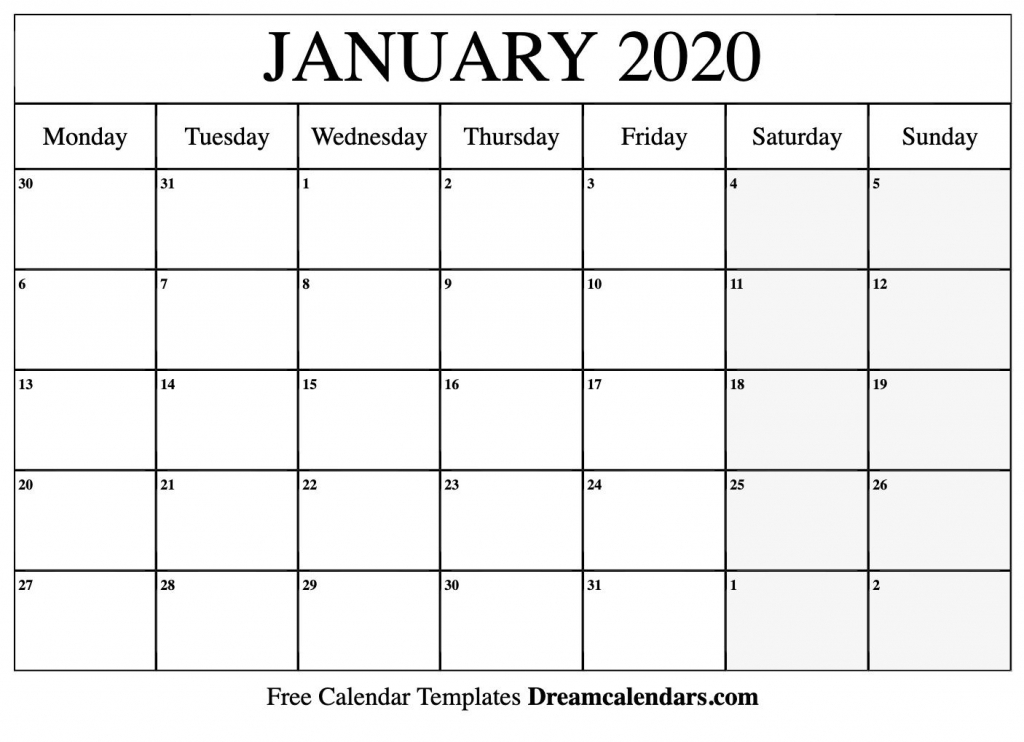 january 2020 calendar printable monday calendar free printable sunrise and sunset calendar 2020