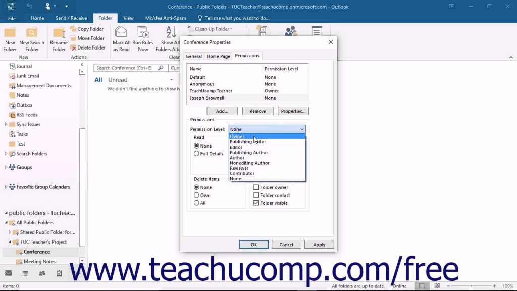 outlook 2016 tutorial setting permissions microsoft training lesson outlook calendar permissions levels