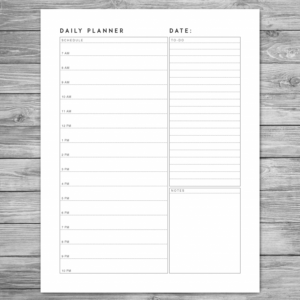 printable minimalist daily planner daily schedule daily 5 year dated planner printable