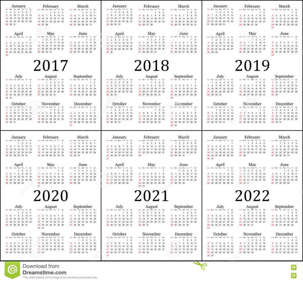 six year calendar 2017 2018 2019 2020 2021 and 2022 free 5 year calendars