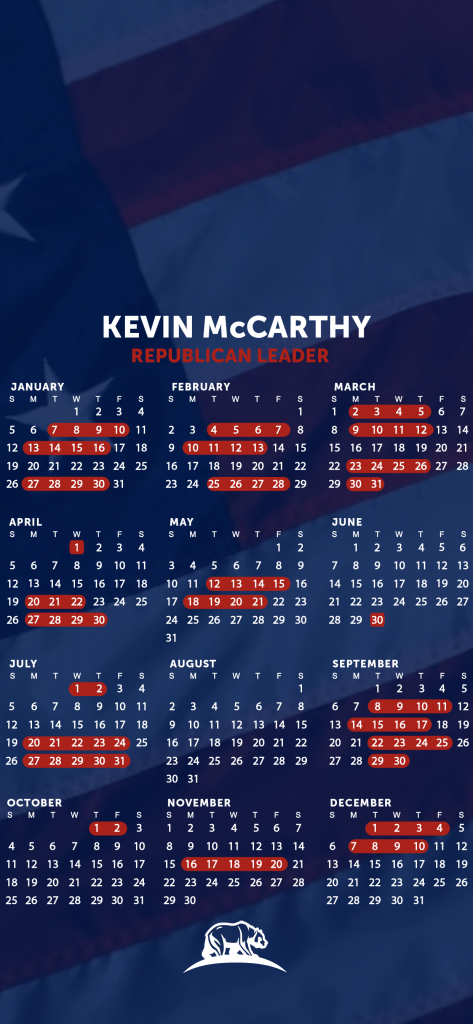 2020 Calendar House Republican Leader House Of Rep Calendar 2020