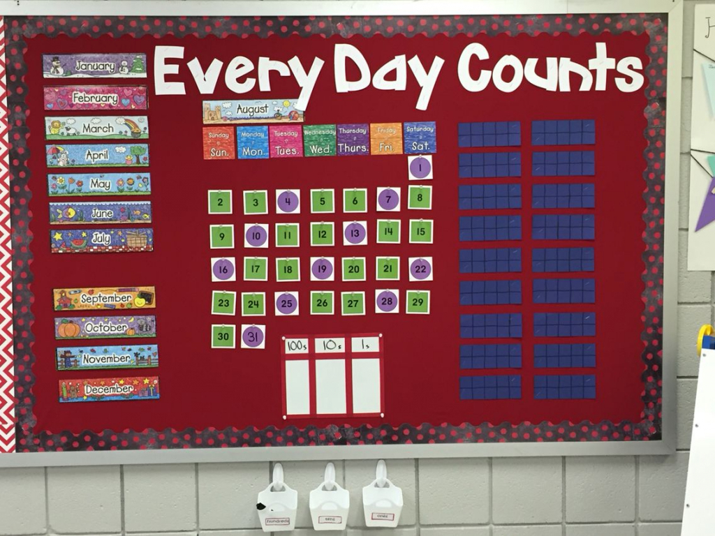 every day counts calendar math first grade added a white calendar that counts the days