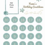Free Printable Birthday Countdown Customize Online Birthday Countdown Calendar