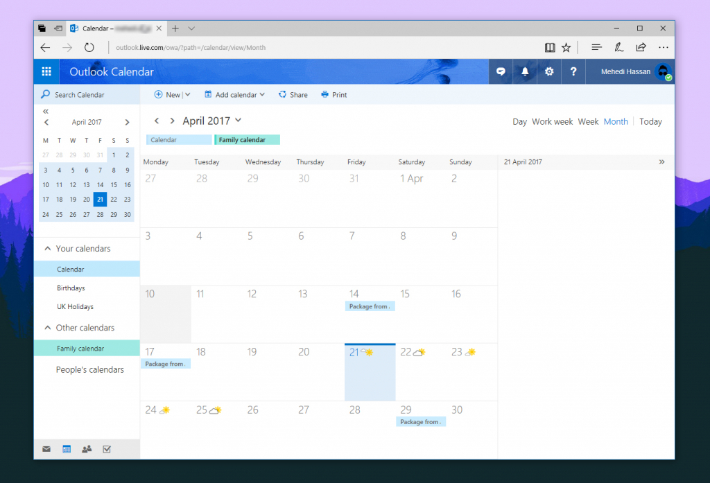 Microsoft Adds A Family Calendar To Outlook On Windows 10 Microsoft Works Kalender
