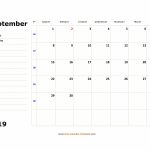 Printable September 2019 Calendar Box And Lines For Notes Calendar Template With Lines On It