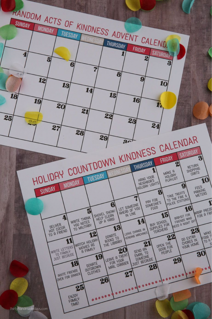 updated 2019 christmas kindness countdown calendar picture holiday countdown calendar