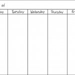 Weekly Calendar 5 Day 5 Day Week Blank Calendar Printable Prinatble Days Of The Week Calender