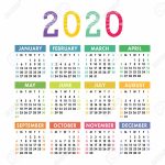 Calendar 2020 Year Vector Pocket Or Wall Calender Template Year 5000 Calendar