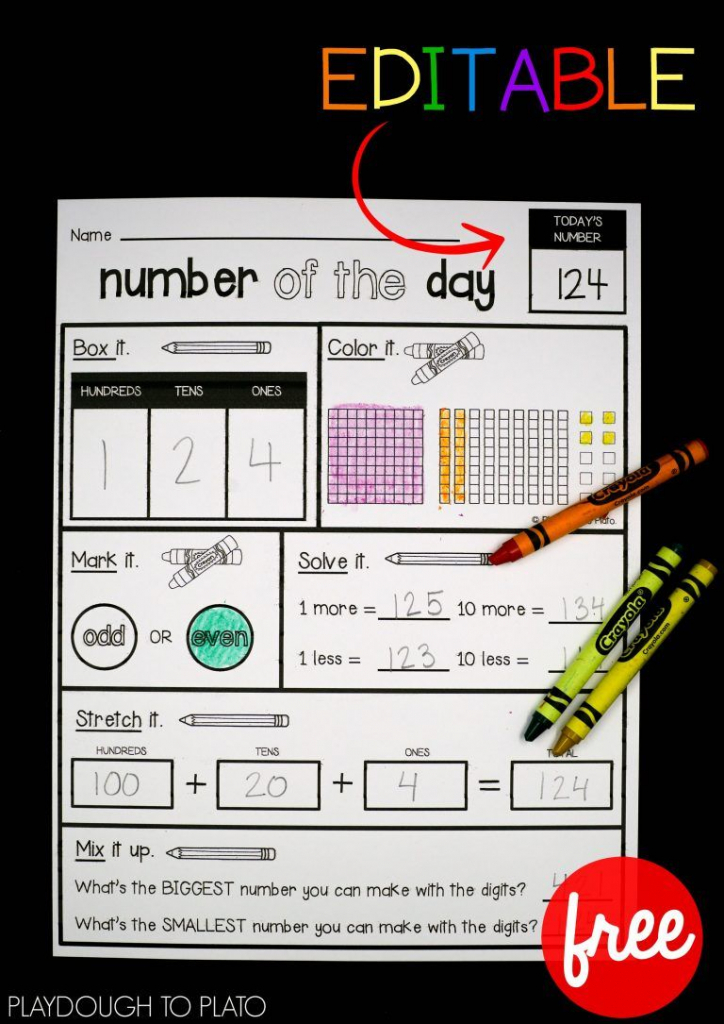 editable number of the day sheet 3rd grade math 2nd grade every day counts math program 3rd grade