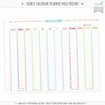 Free Yearly Calendar Planner Page Printables Yearly Organiser Calendar Template