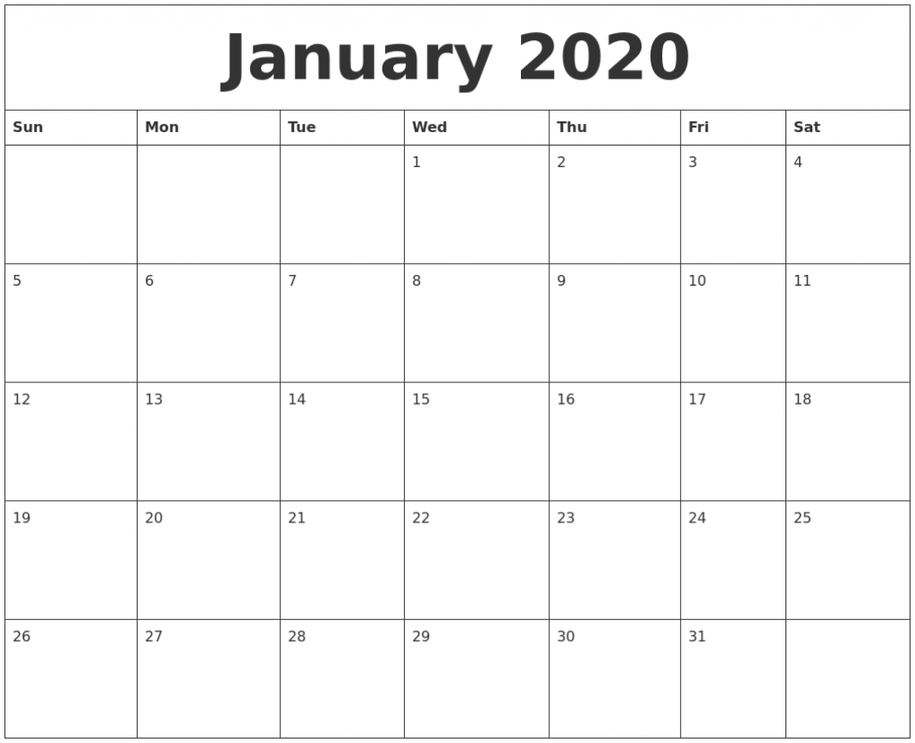 january 2020 large printable calendar large printable 2020 calendar by month