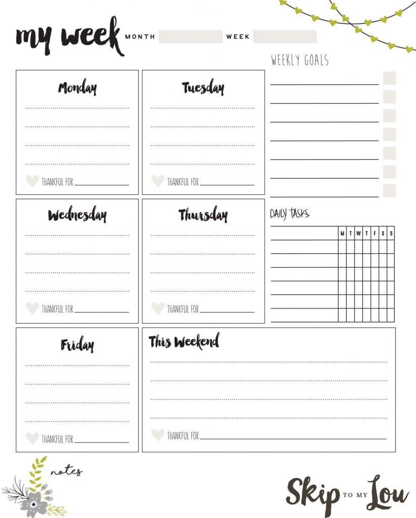 One Of My Goals Is To Stay On Track This Year Is With A One Week Planner Printable
