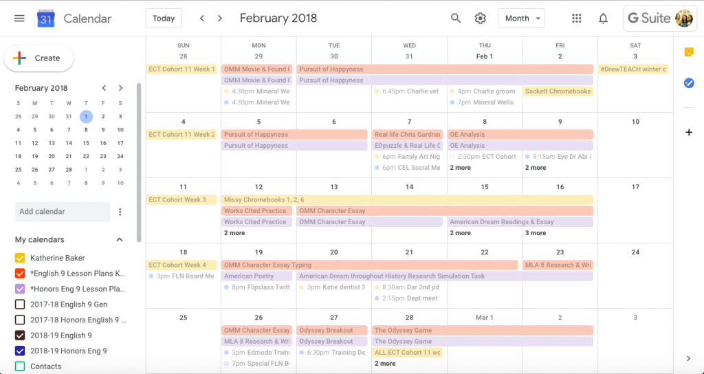 quick paperless lesson planning with google calendar and lesson plan on calendar 1