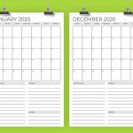 Vertical 11 X 17 Inch 2020 Calendar Template 11 X 17 Printable Calendar 2020