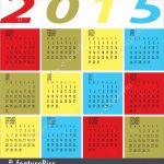 Year 2015 Colorful Calendar Illustration Year 5000 Calendar