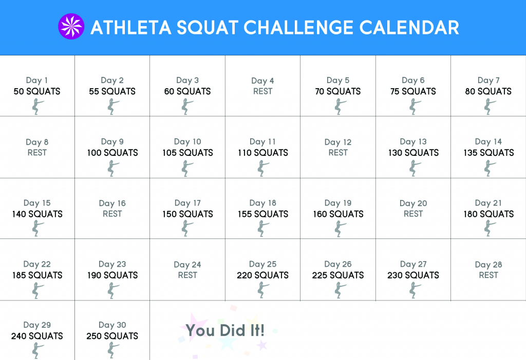 30 Day Squat Challenge Chi Blog Calendar To Count Squats