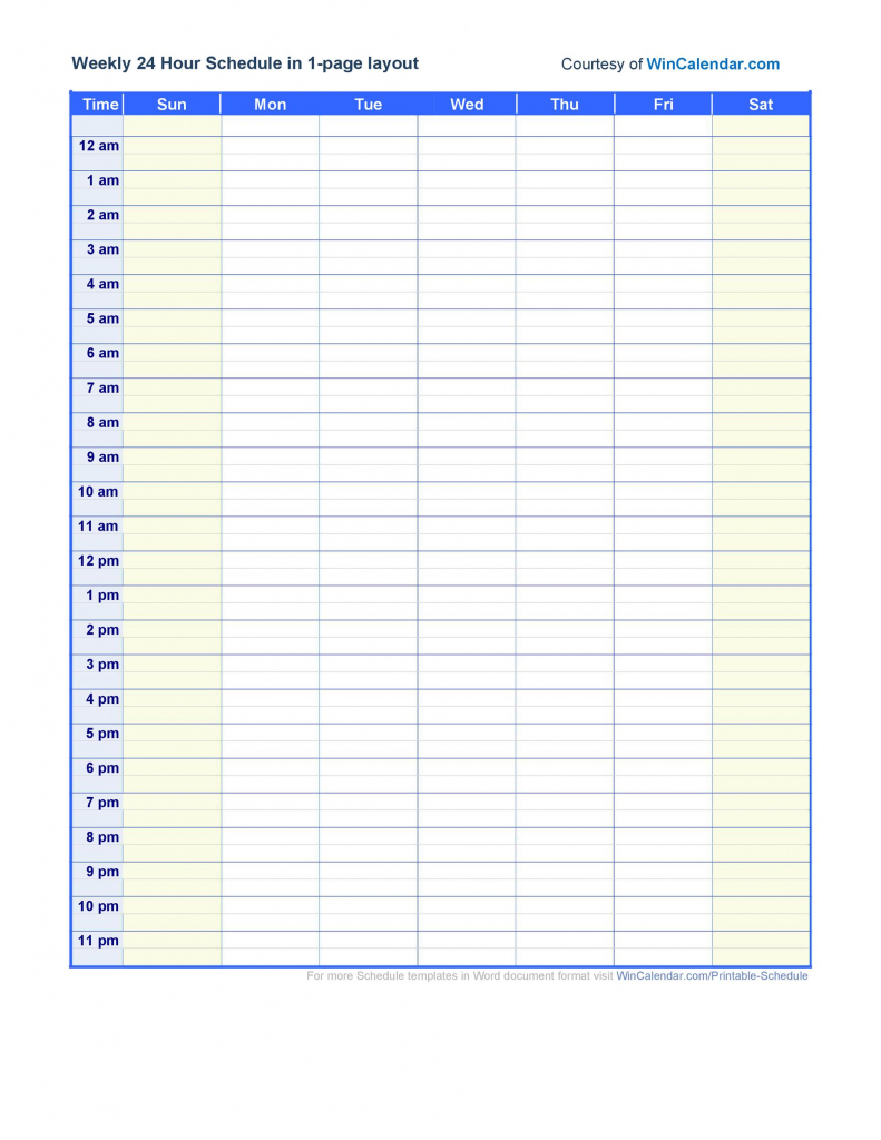 43 effective hourly schedule templates excel ms word weekly hoursly calendar