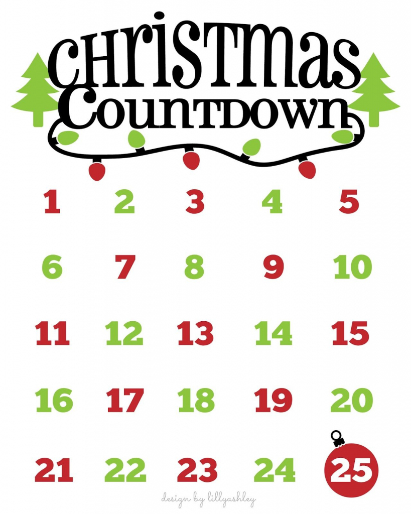 Christmas Countdown Free Printable And Free Svg Christmas Downloadable Christmas Countdown Calendar