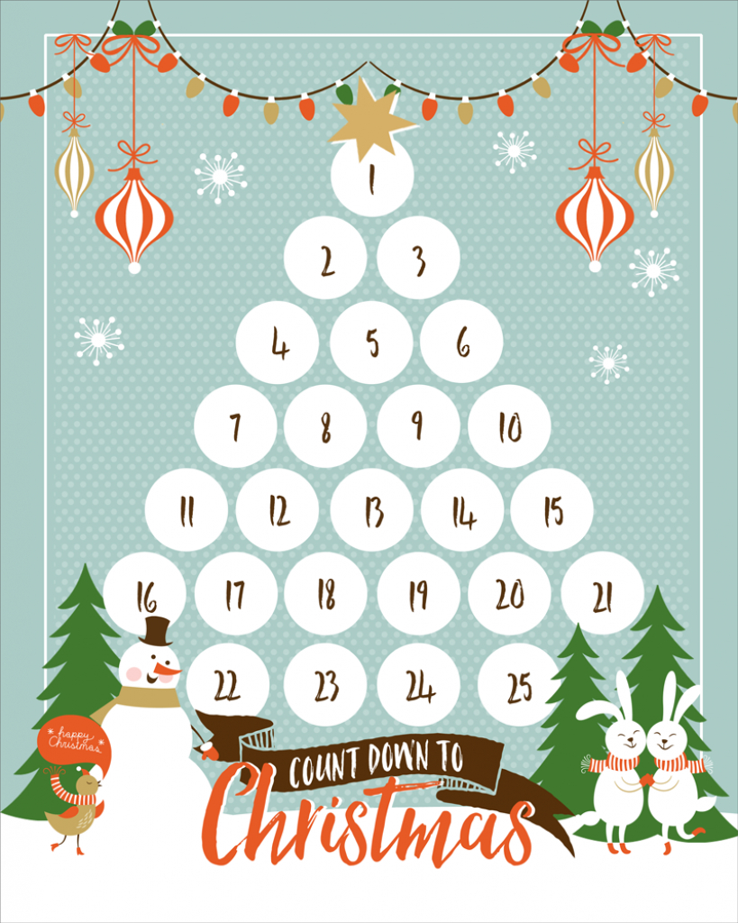 Countdown To Christmas Printable Xmas Countdown Christmas Downloadable Christmas Countdown Calendar