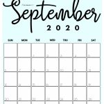Cute Free Printable September 2020 Calendar 8 5 X 11 Printable September 2020 Calendar
