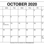 Free Printable October 2020 Calendars Printable October 2020 Calendar 8 5 X 11