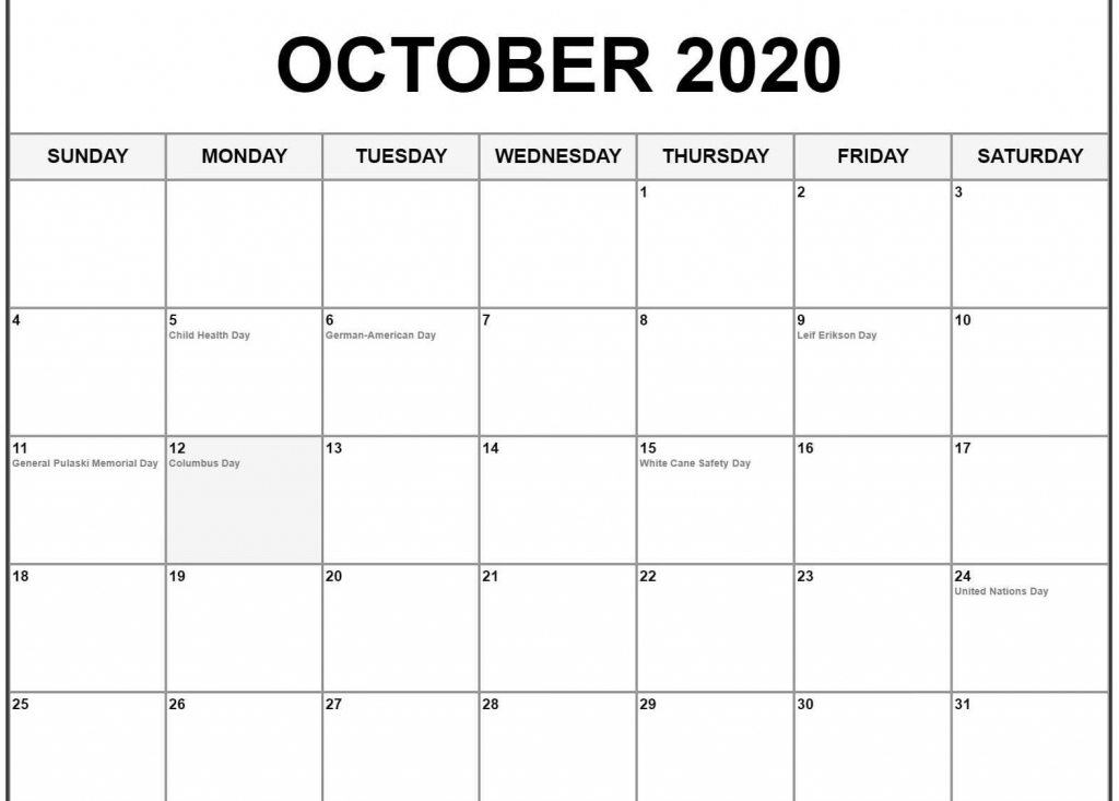 free printable october calendar 2020 pdf templates in 2020 printable october 2020 calendar 8 5 x 11