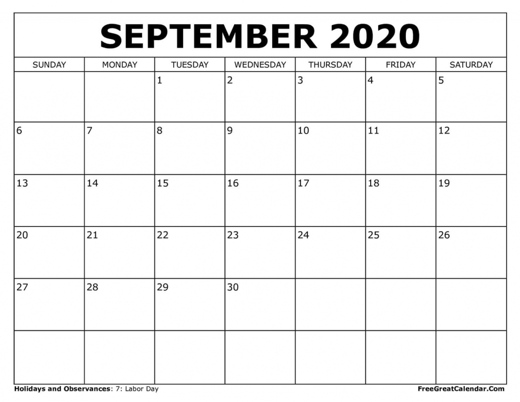 free printable september 2020 calendar printable 11 x 17 calendar september 2020