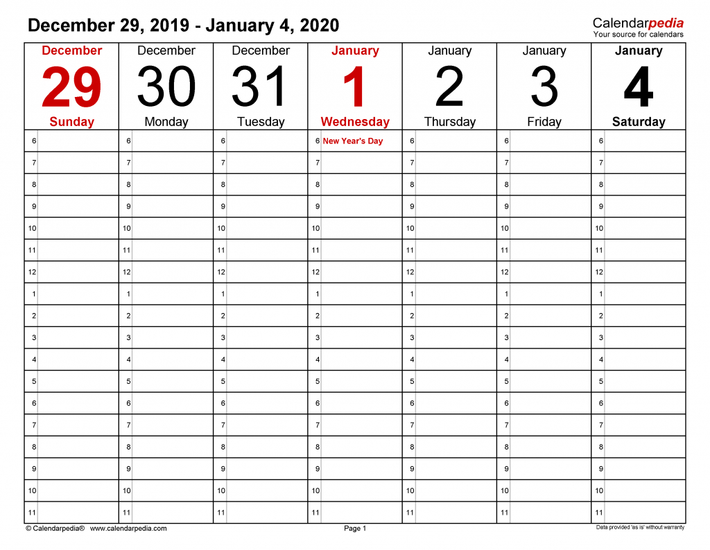 weekly calendars 2020 for word 12 free printable templates 2020 weekly calendar with hours printable 1