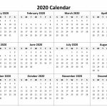 Yearly Calendar 2020 Free Download Calendar Printables 12 12 Month Printable Fill In