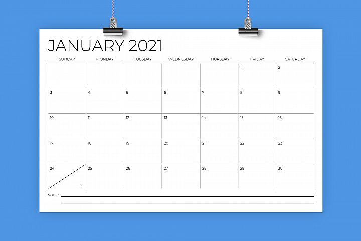 11 x 17 inch modern 2021 calendar