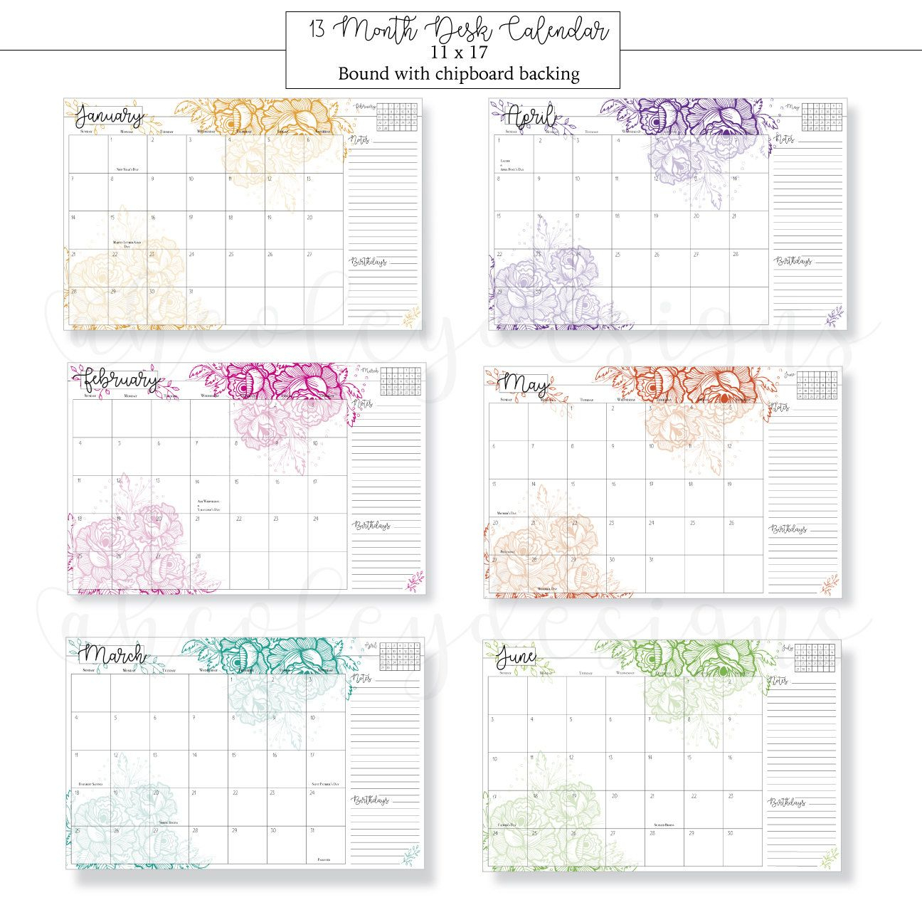 2018 Desk Calendar Daily Planner Calendar Planner 2018