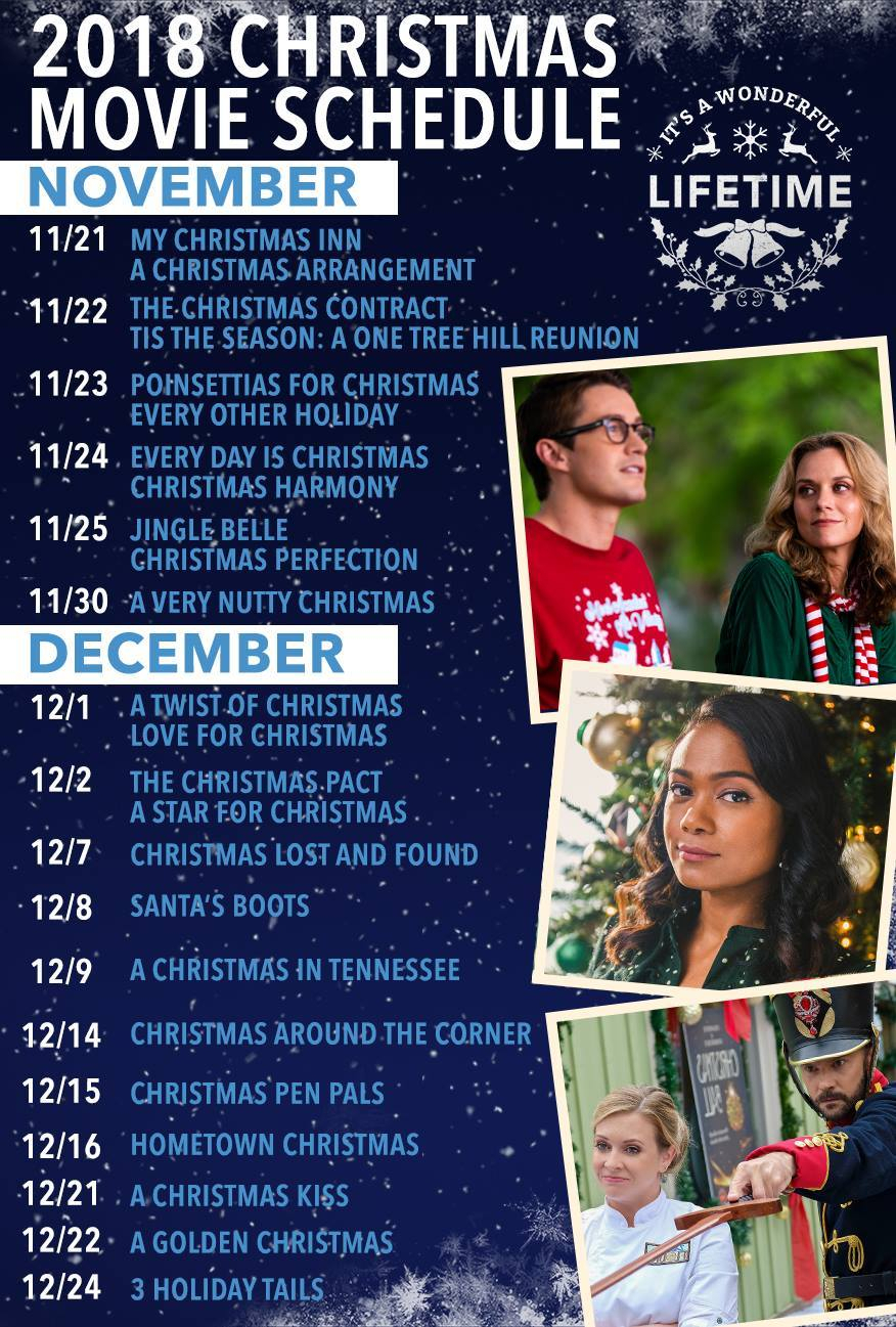 2018 hallmark lifetime christmas movie schedule Calendar Template 2021