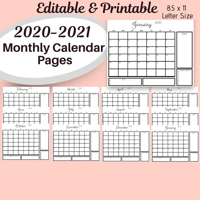2020 Calendar Printablemonthly Calendar Printable