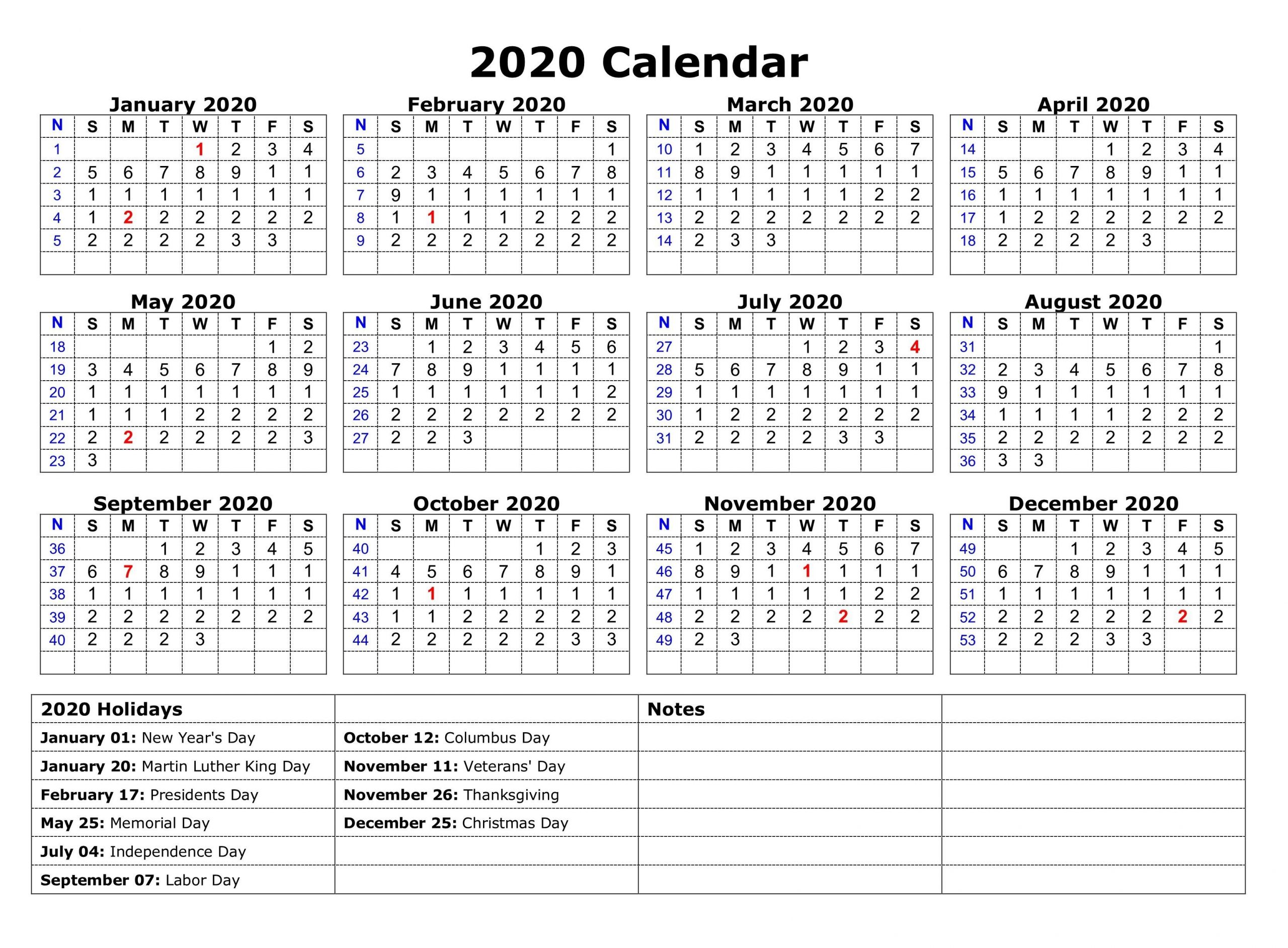 2020 free printable monthly calendars you can edit with