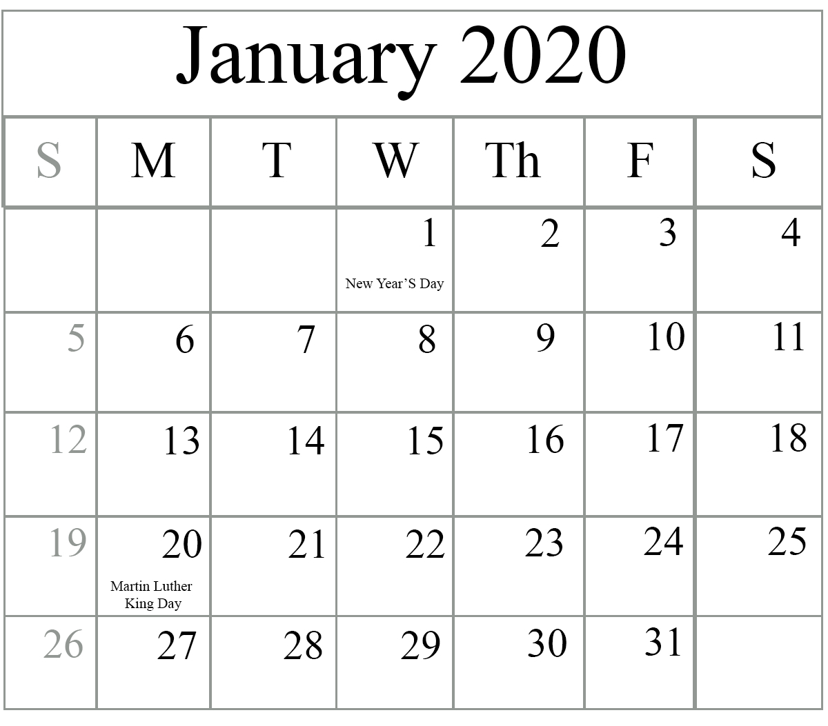 2020 free printable monthly calendars you can edit with