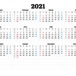 2021 Annual Calendar Printable 6 Templates Free 1