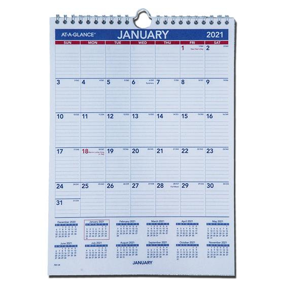 2021 At A Glance Pm1 28 Monthly Wall Calendar 8 X 11