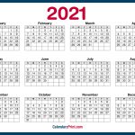 2021 Calendar Printable Free Horizontal Hd Navy Blue