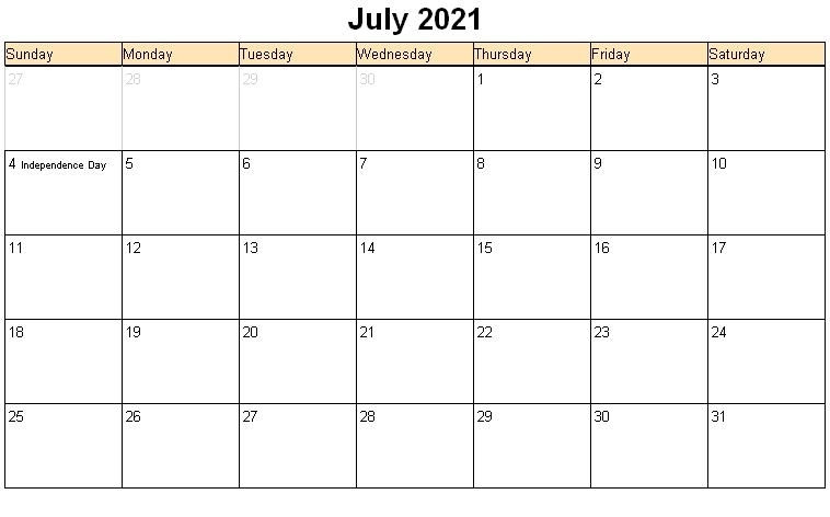 2021 July Calendar Printable Calvert Giving