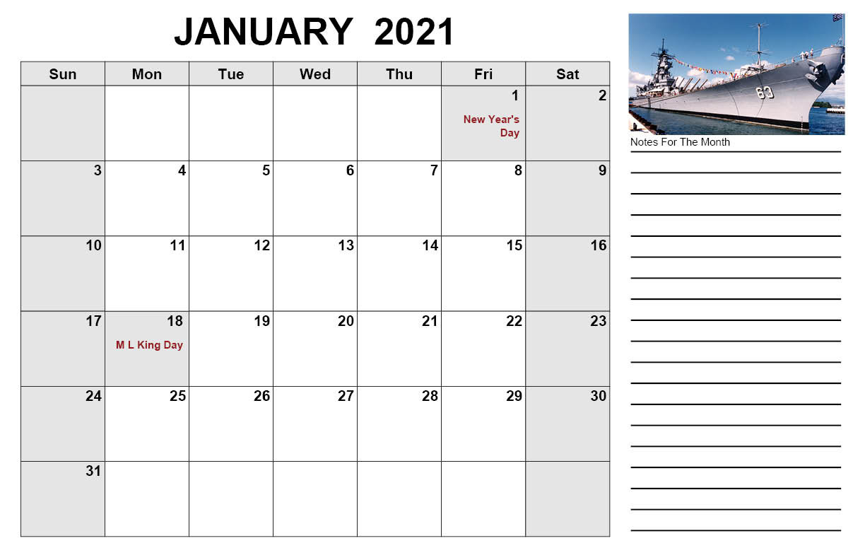 2021 War Ships Desk Calendar 11 X 17 Every Month A New Ship