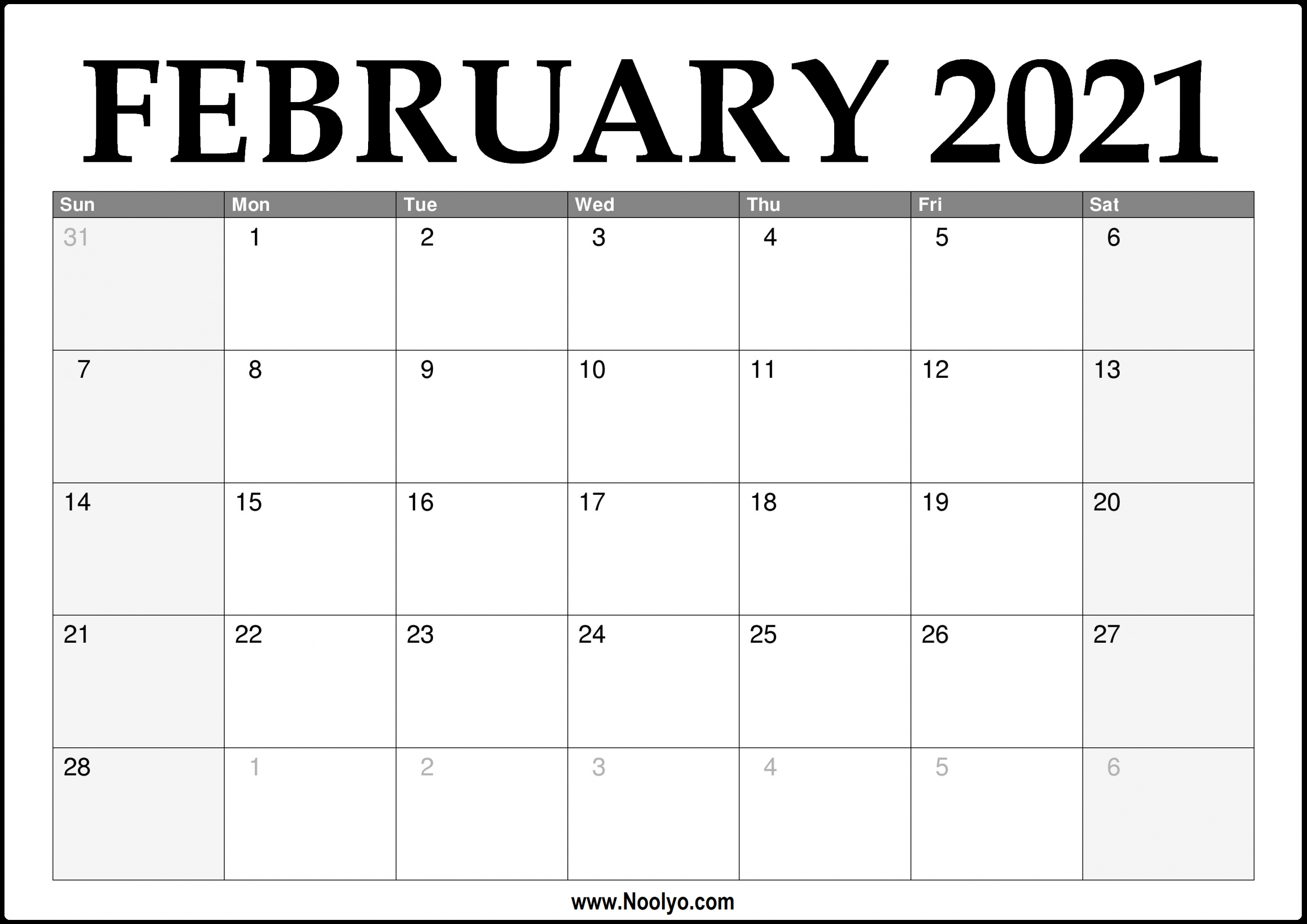 30 free february 2021 calendars for home or office