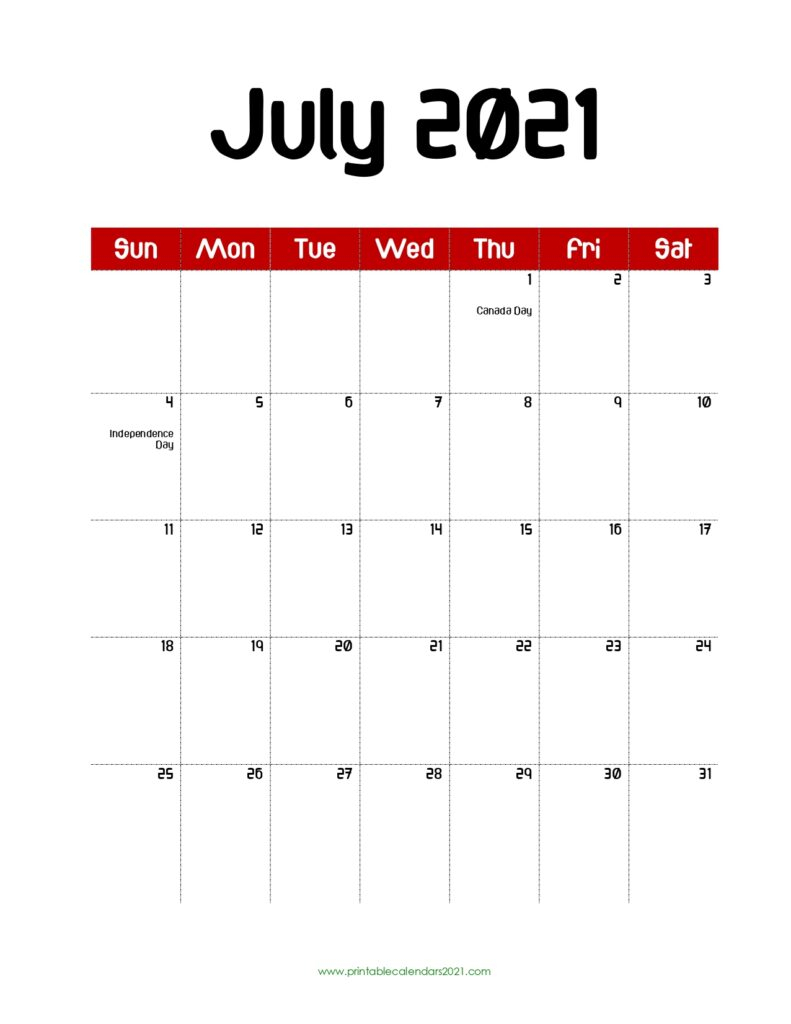 45 July 2021 Calendar Printable July 2021 Calendar Pdf