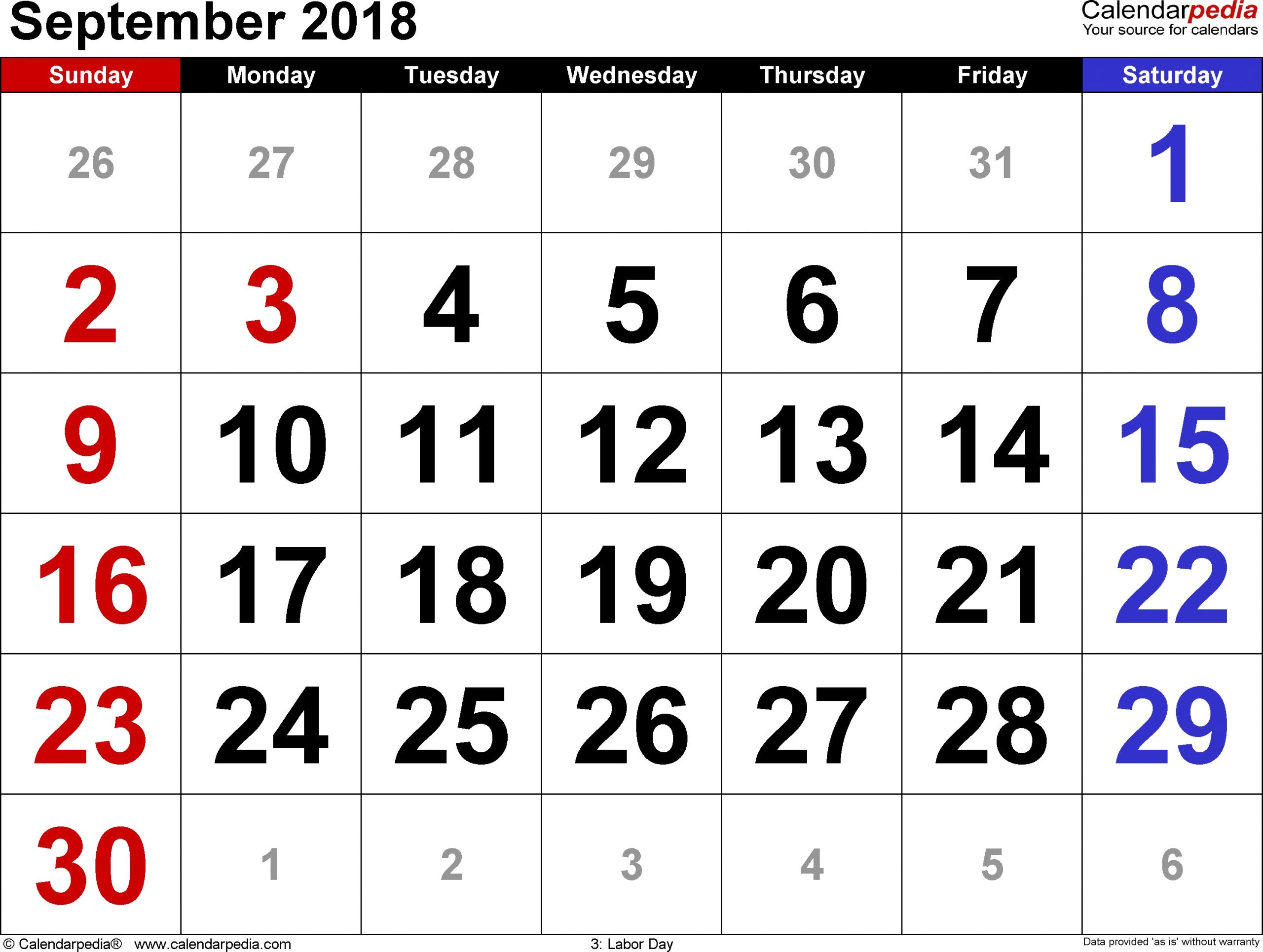 5 day calendar september 2018 template calendar design