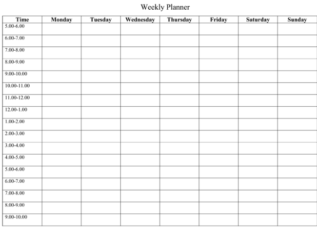 7 Free Weekly Planner Template Schedule Planners Word