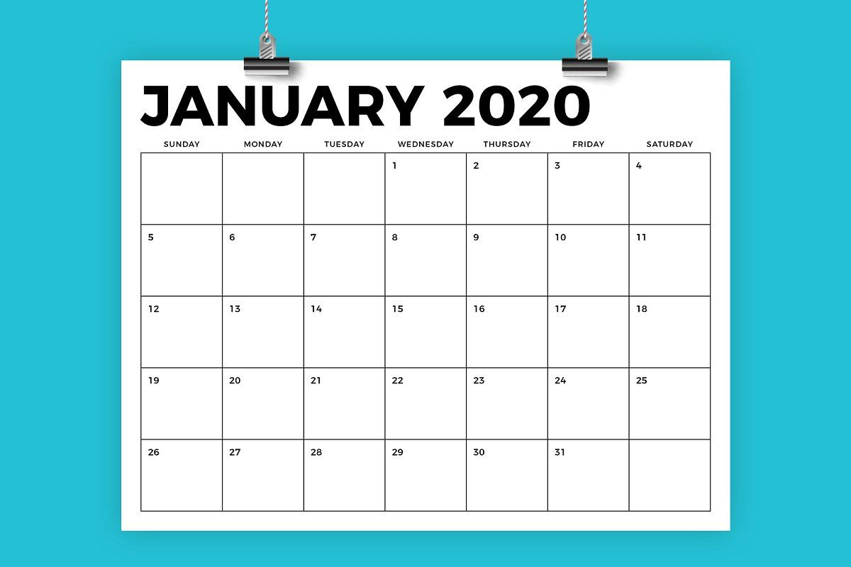 8 5 X 11 Inch Bold 2020 Calendar