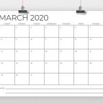 8 5 X 11 Inch Minimal 2020 Calendar Calendar Template