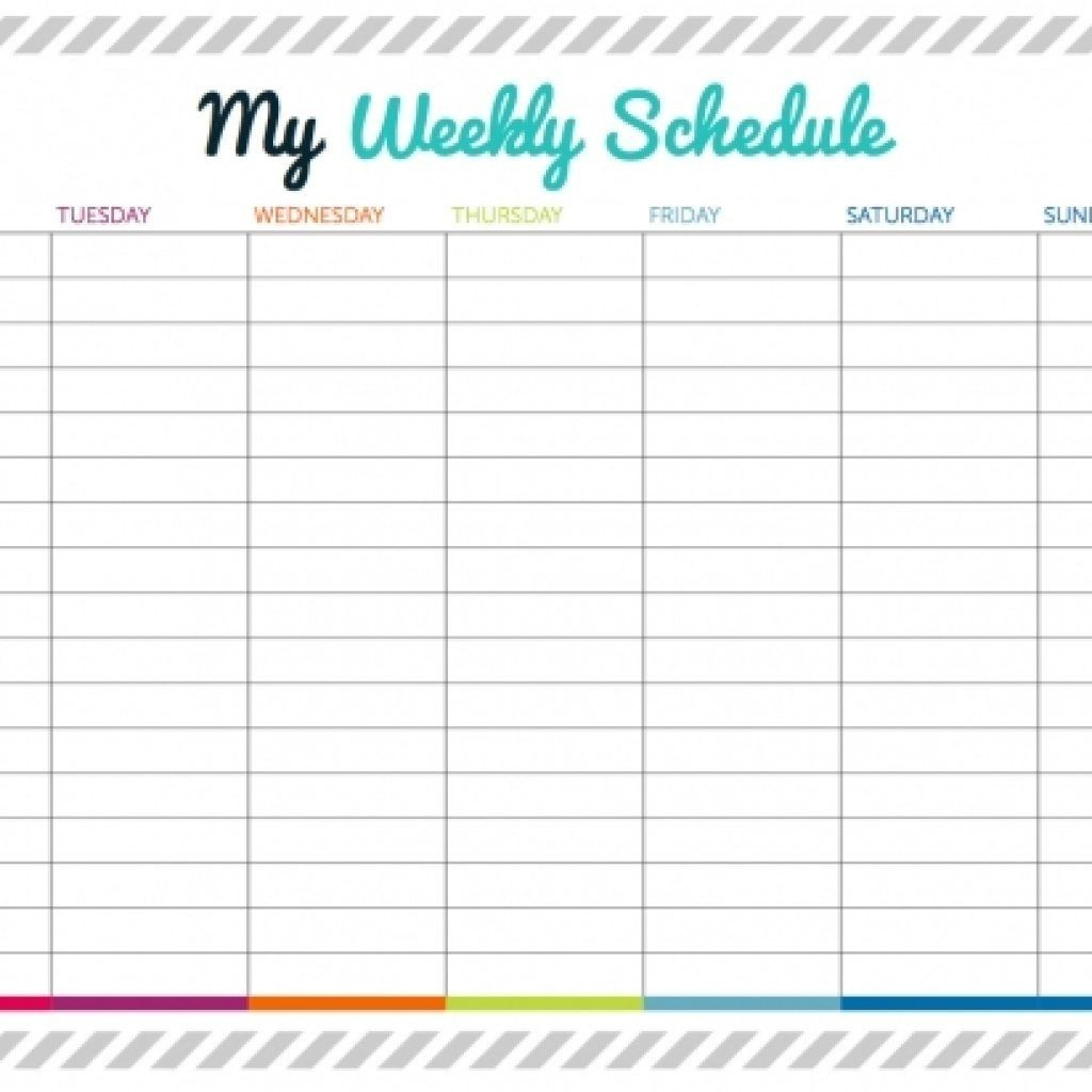 blank time slot week schedules calendar template printable