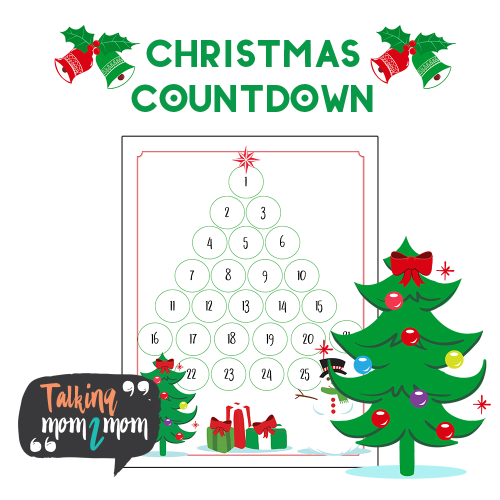 c christmas tree countdown template printable