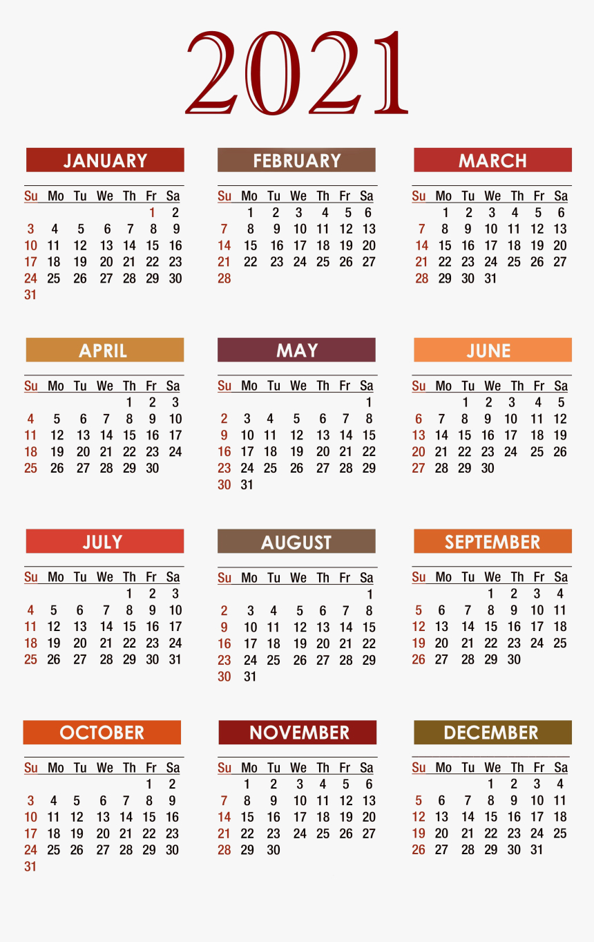 Calendar 2021 Png Free Download Free Printable 2020