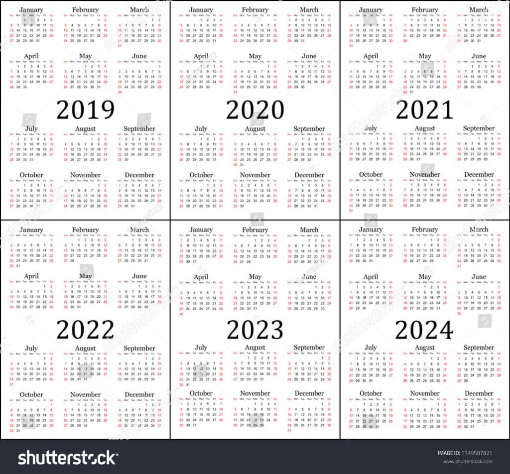 calendar next five years calendar template 2020
